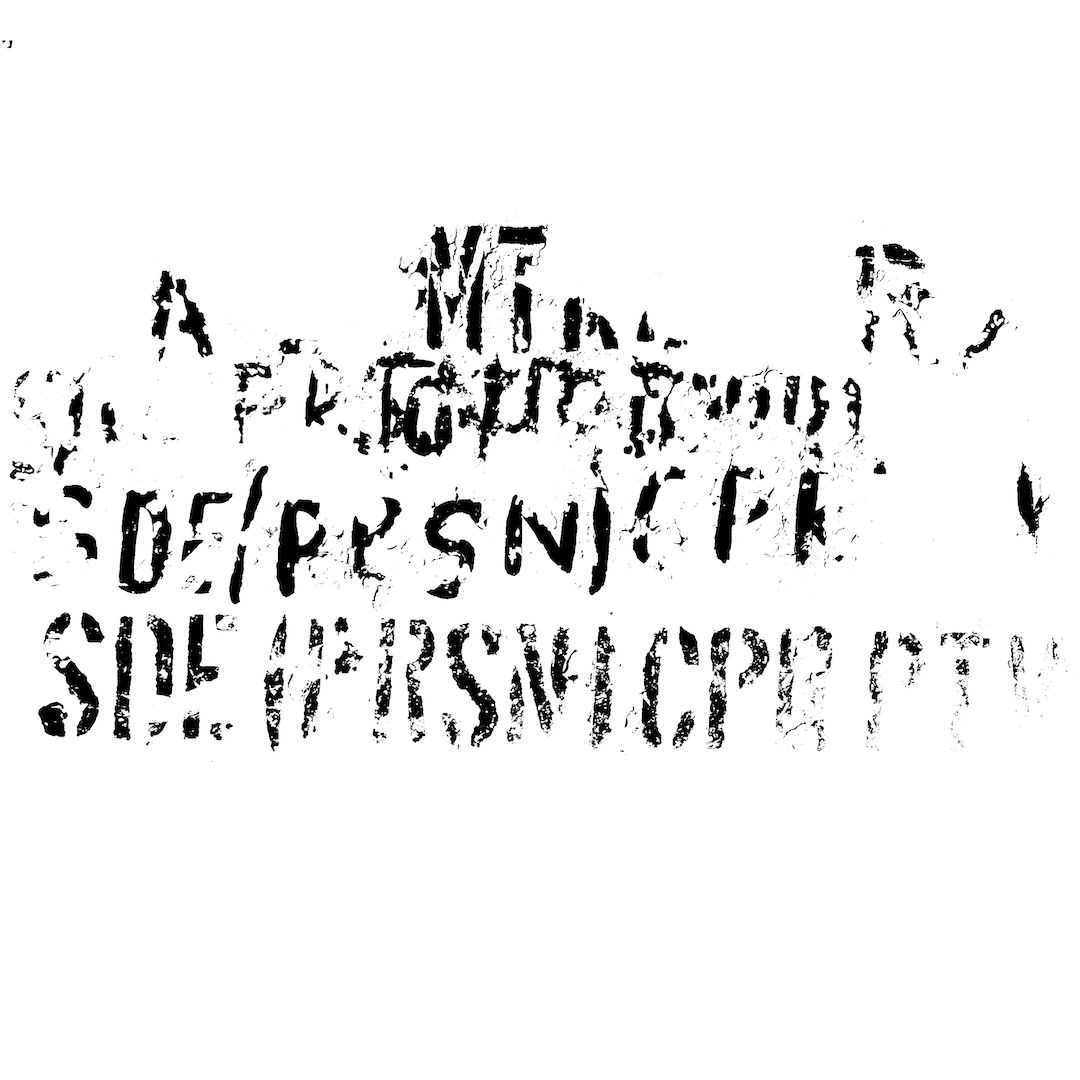 abstract black and white image letterforms