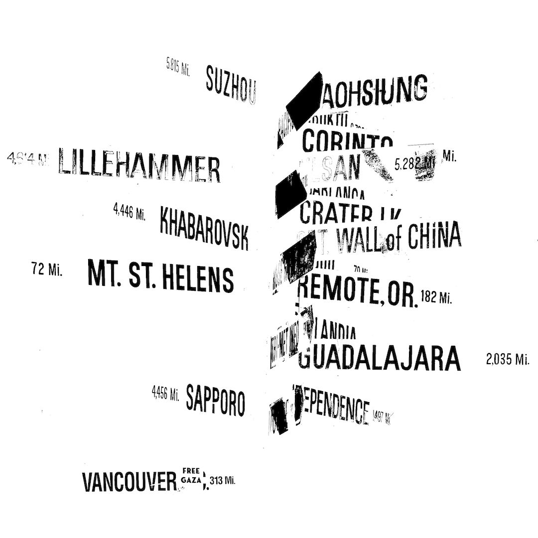 abstract black and white image letterforms