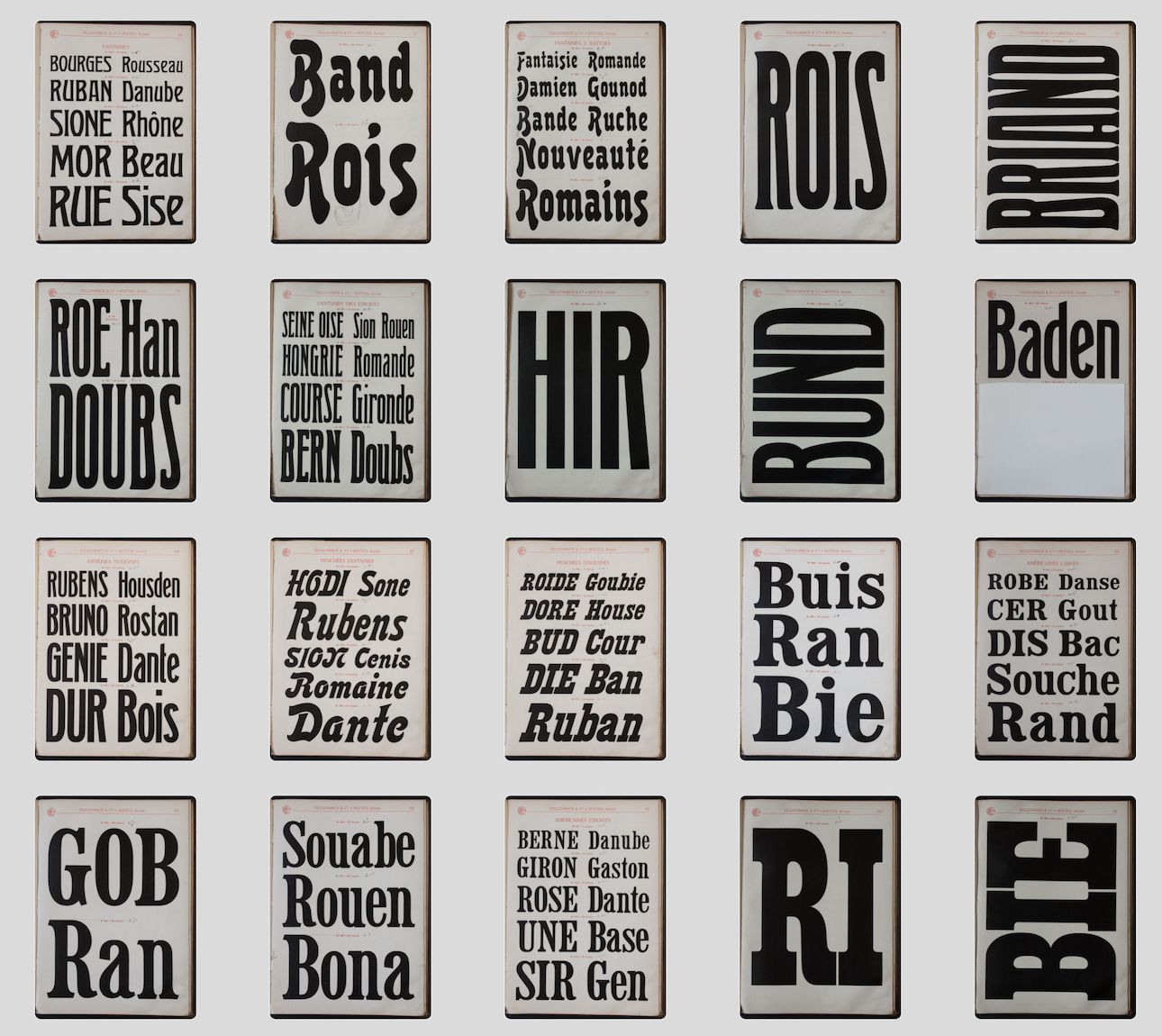 type specimen thumbnails