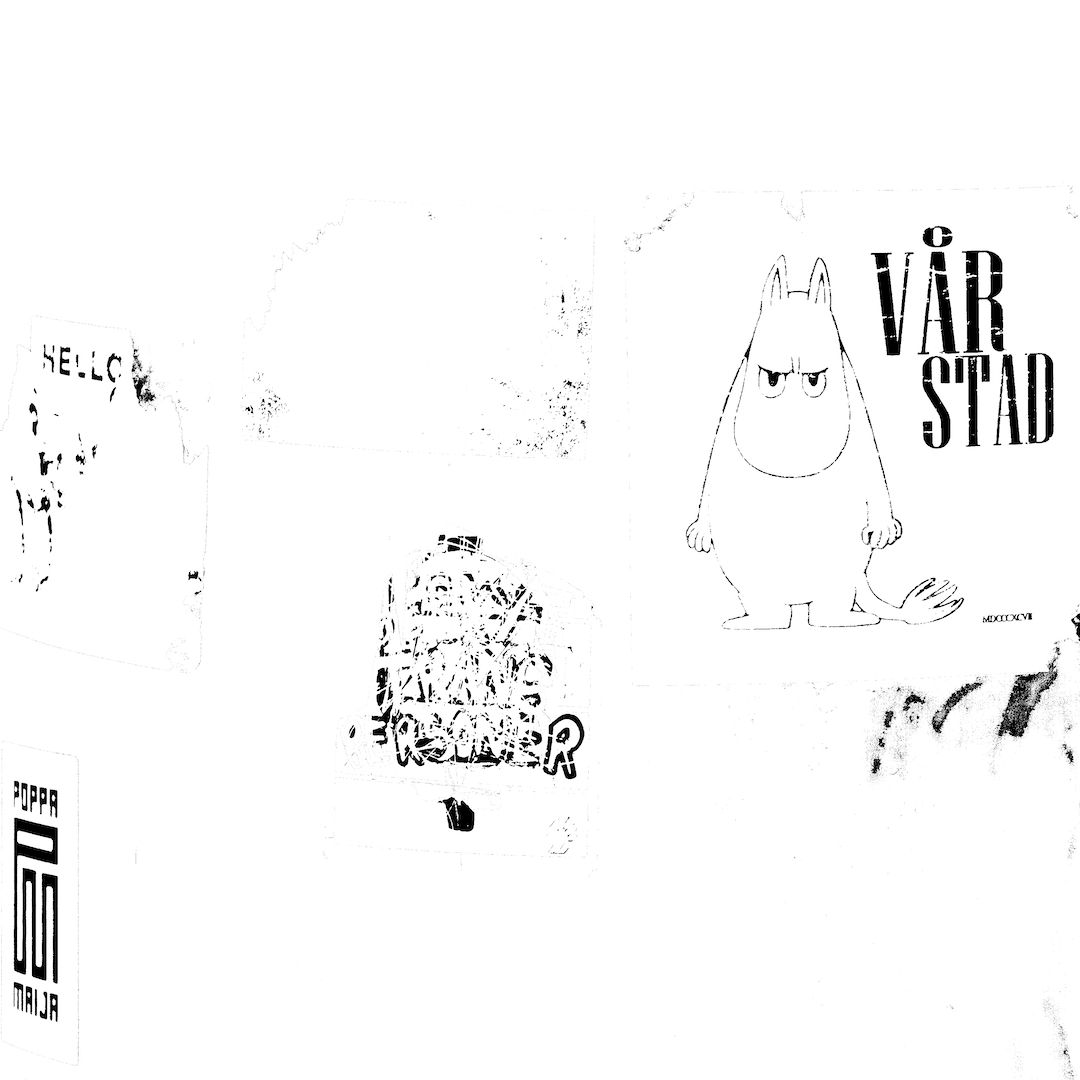 abstract black and white image letterforms