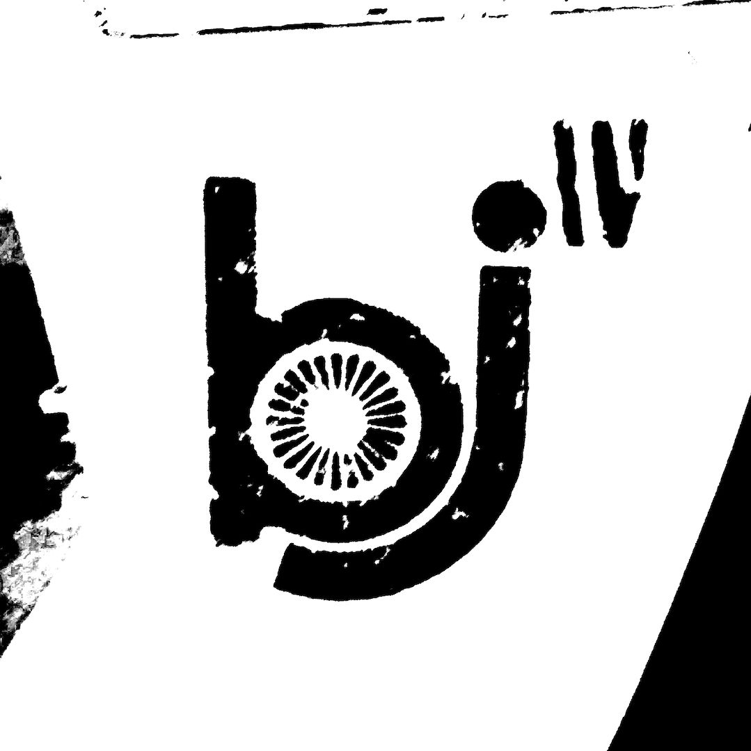 abstract black and white image letterforms