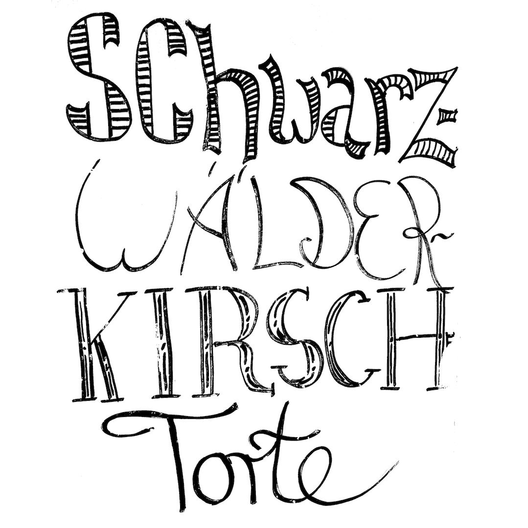 abstract black and white image letterforms