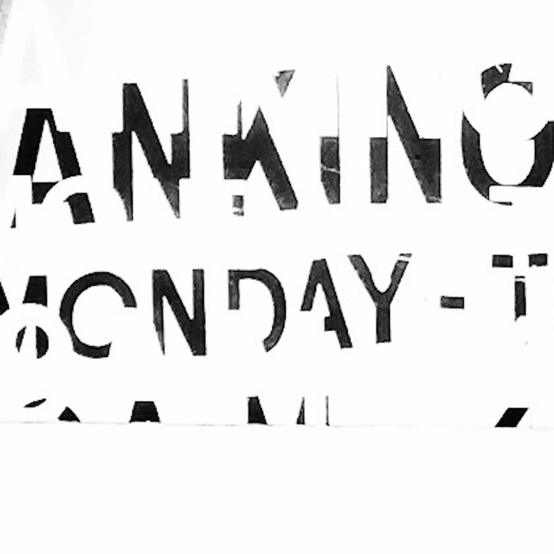 abstract black and white image letterforms