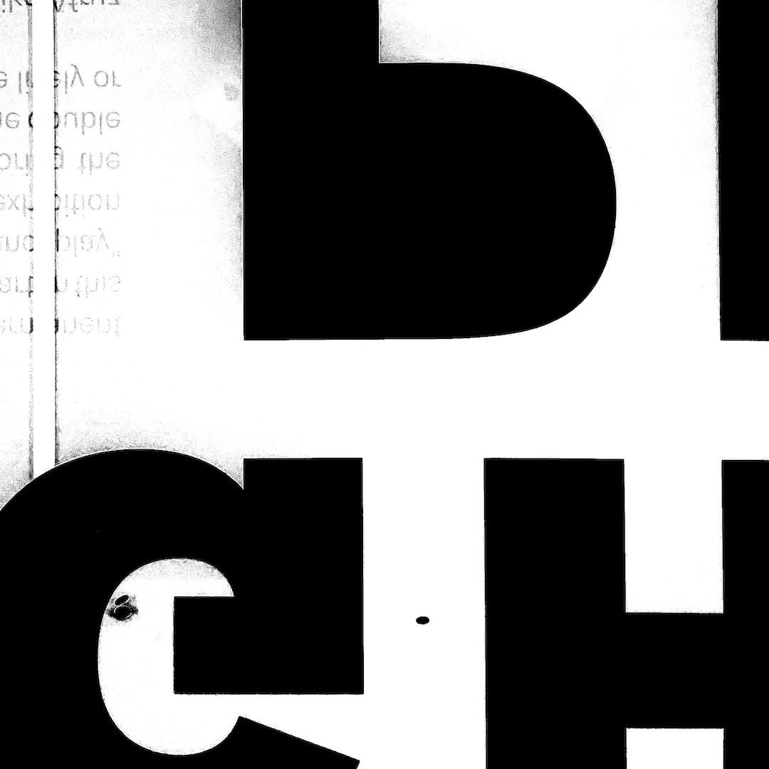 abstract black and white image letterforms