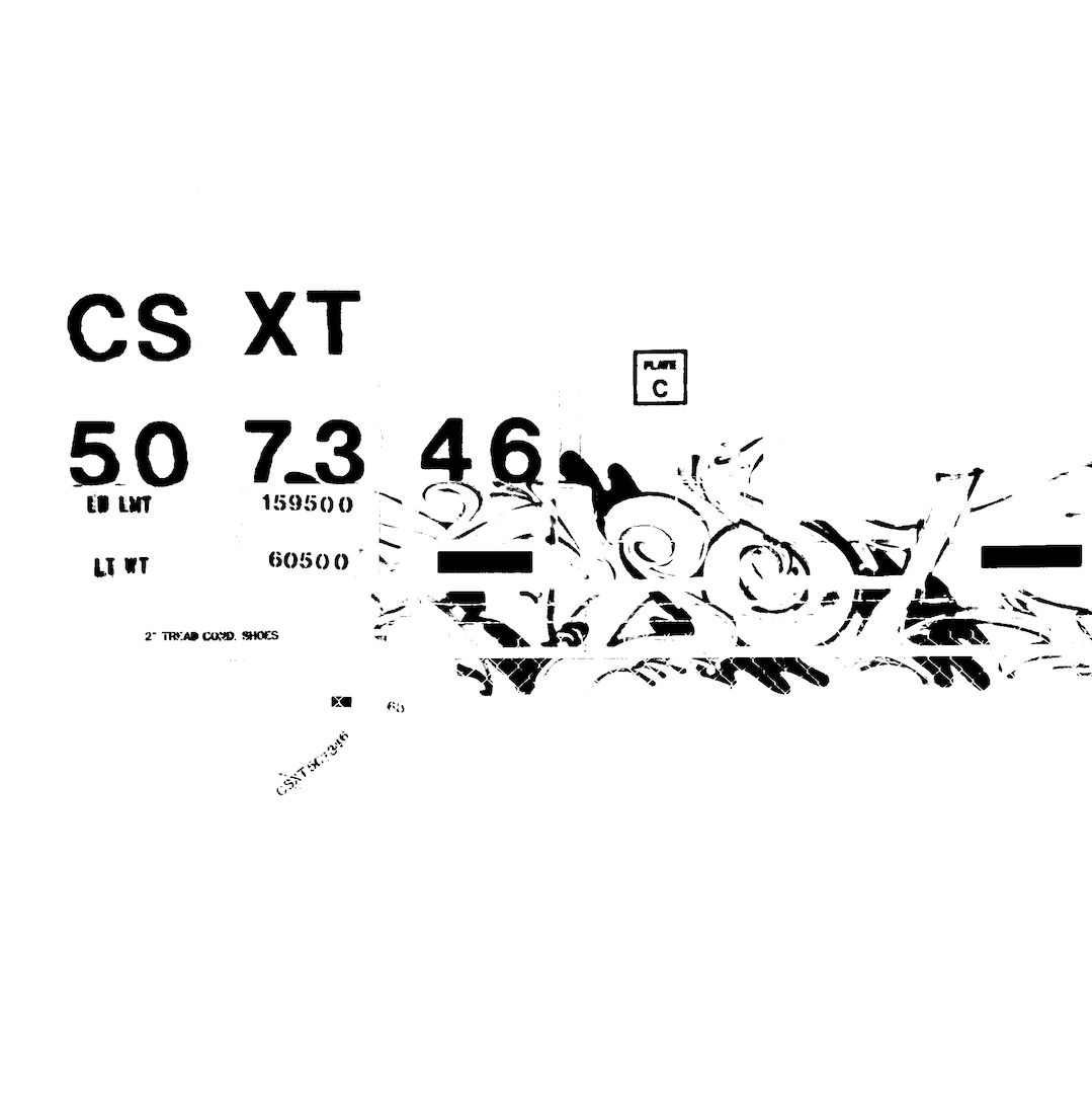 abstract black and white image letterforms