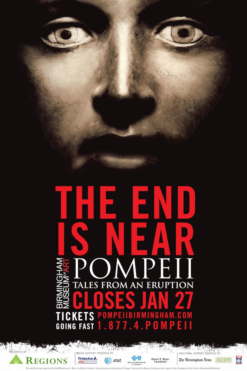 Poster for an exhibition of pompeii material