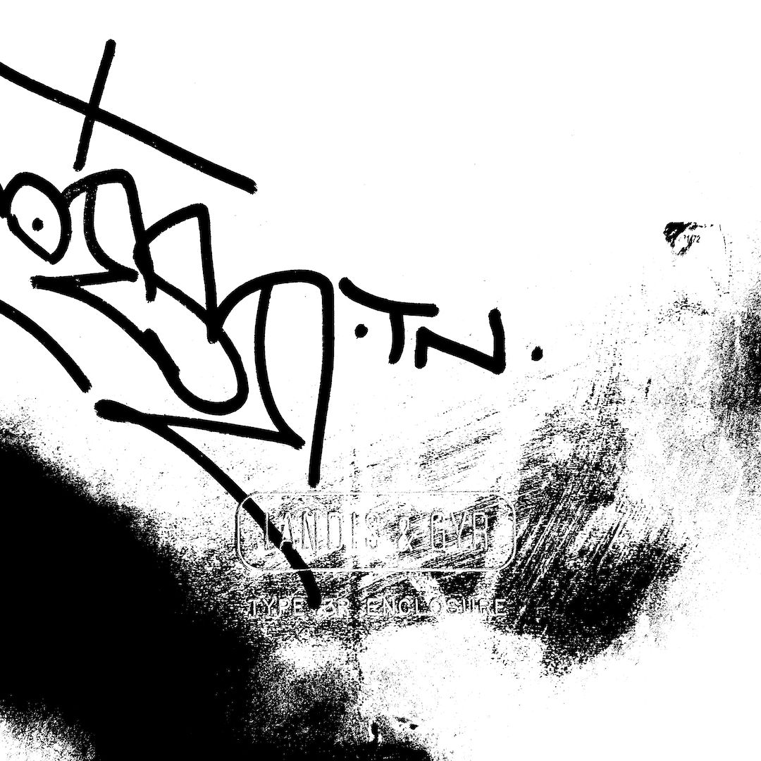 abstract black and white image letterforms