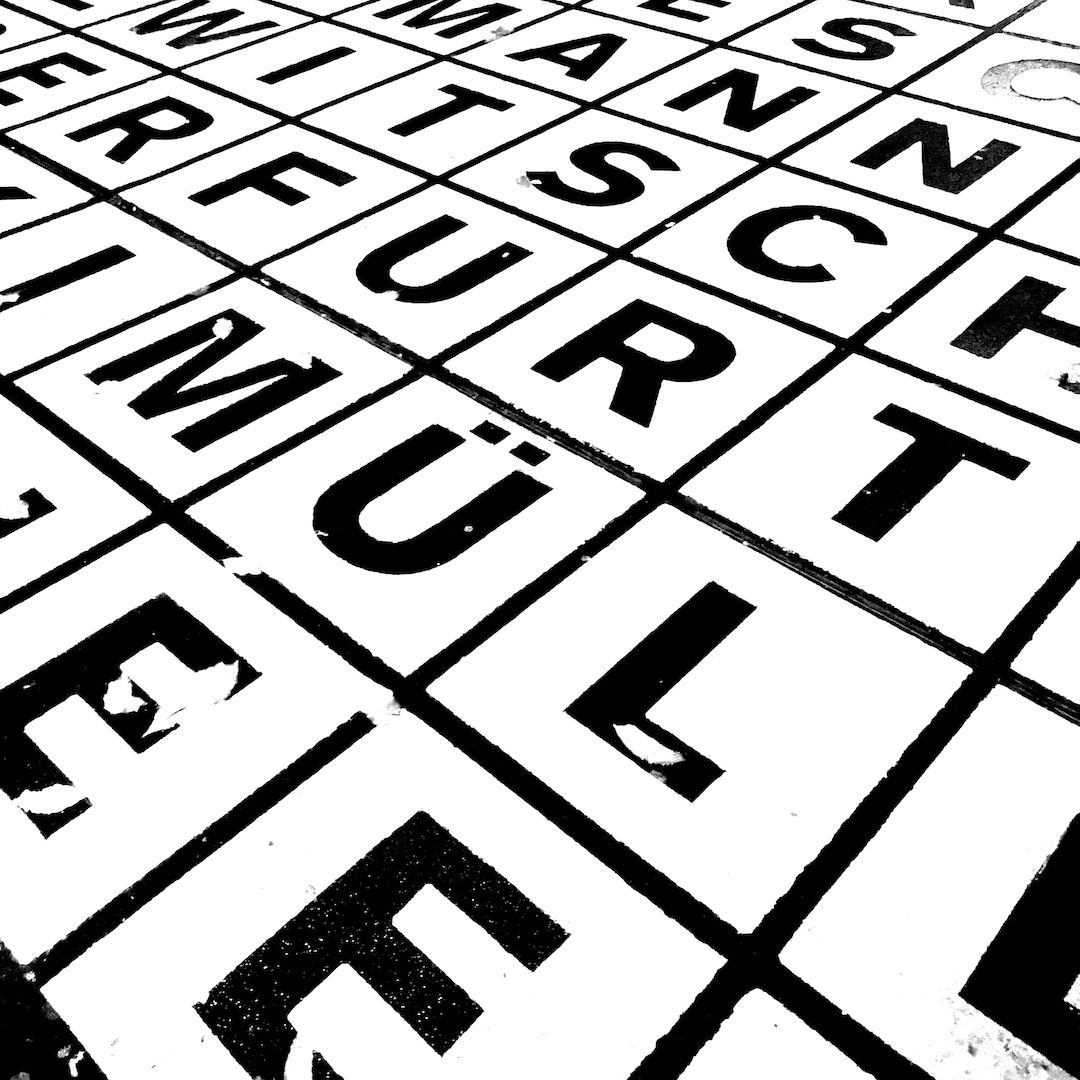 abstract black and white image letterforms