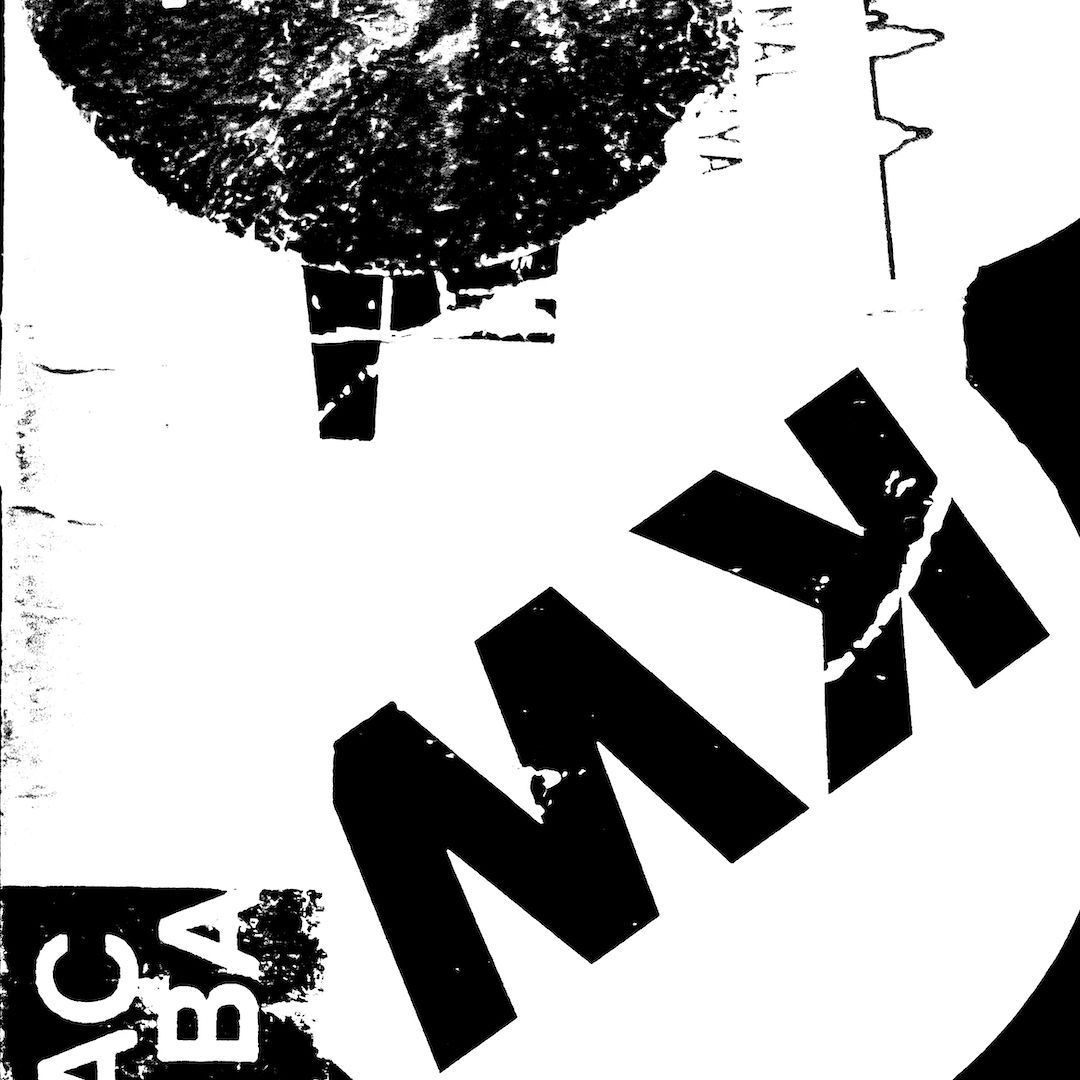 abstract black and white image letterforms