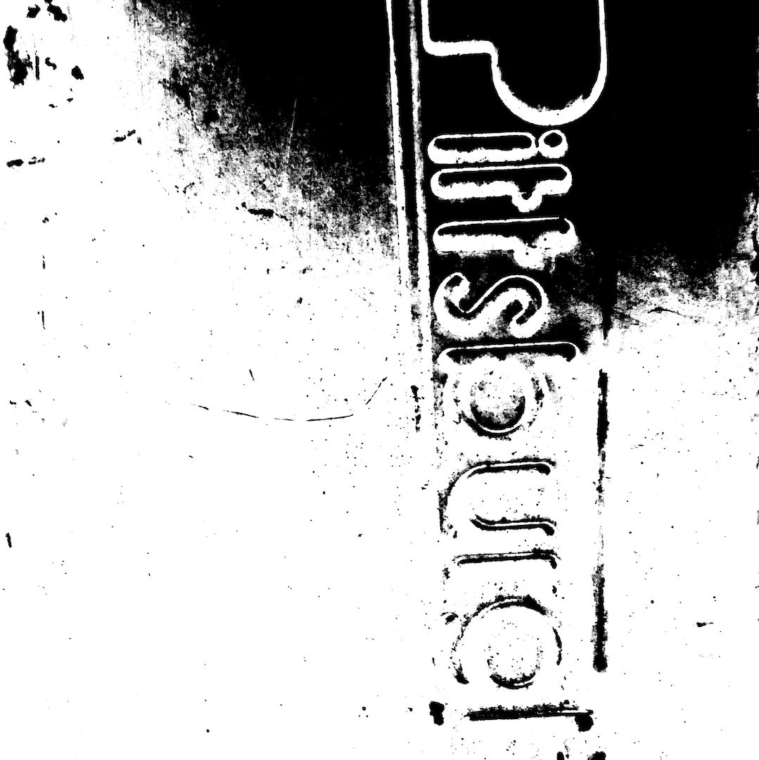 abstract black and white image letterforms