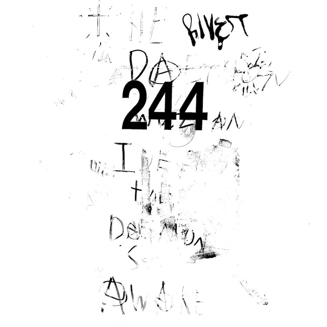 abstract black and white image letterforms