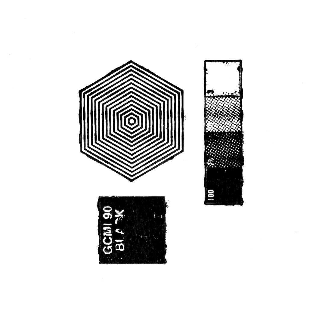 abstract black and white image letterforms
