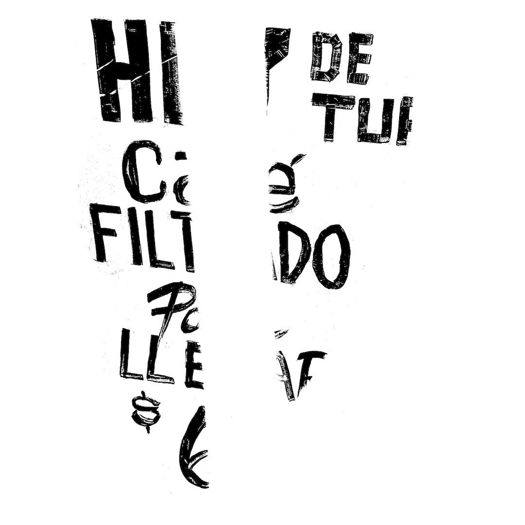 abstract black and white image letterforms