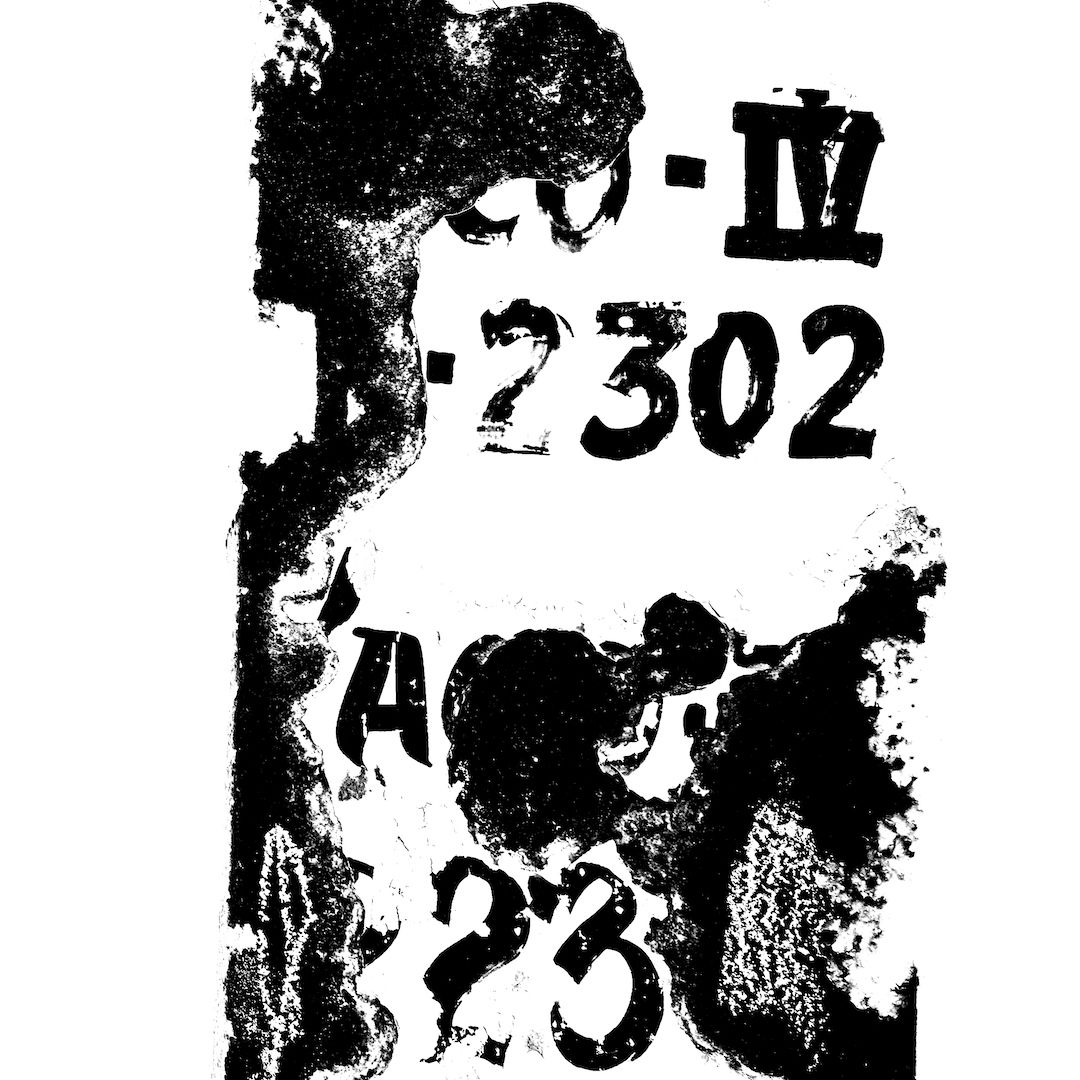 abstract black and white image letterforms