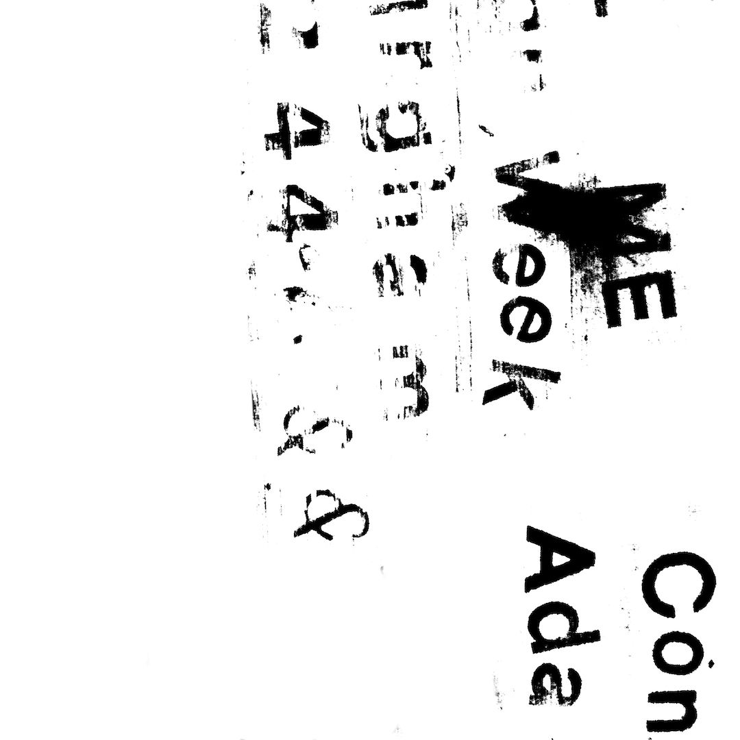 abstract black and white image letterforms