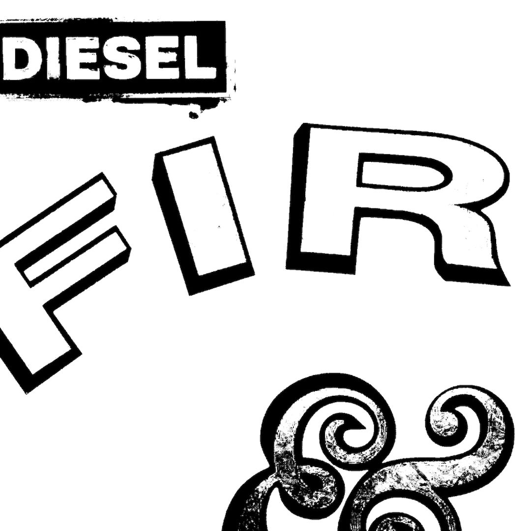 abstract black and white image letterforms