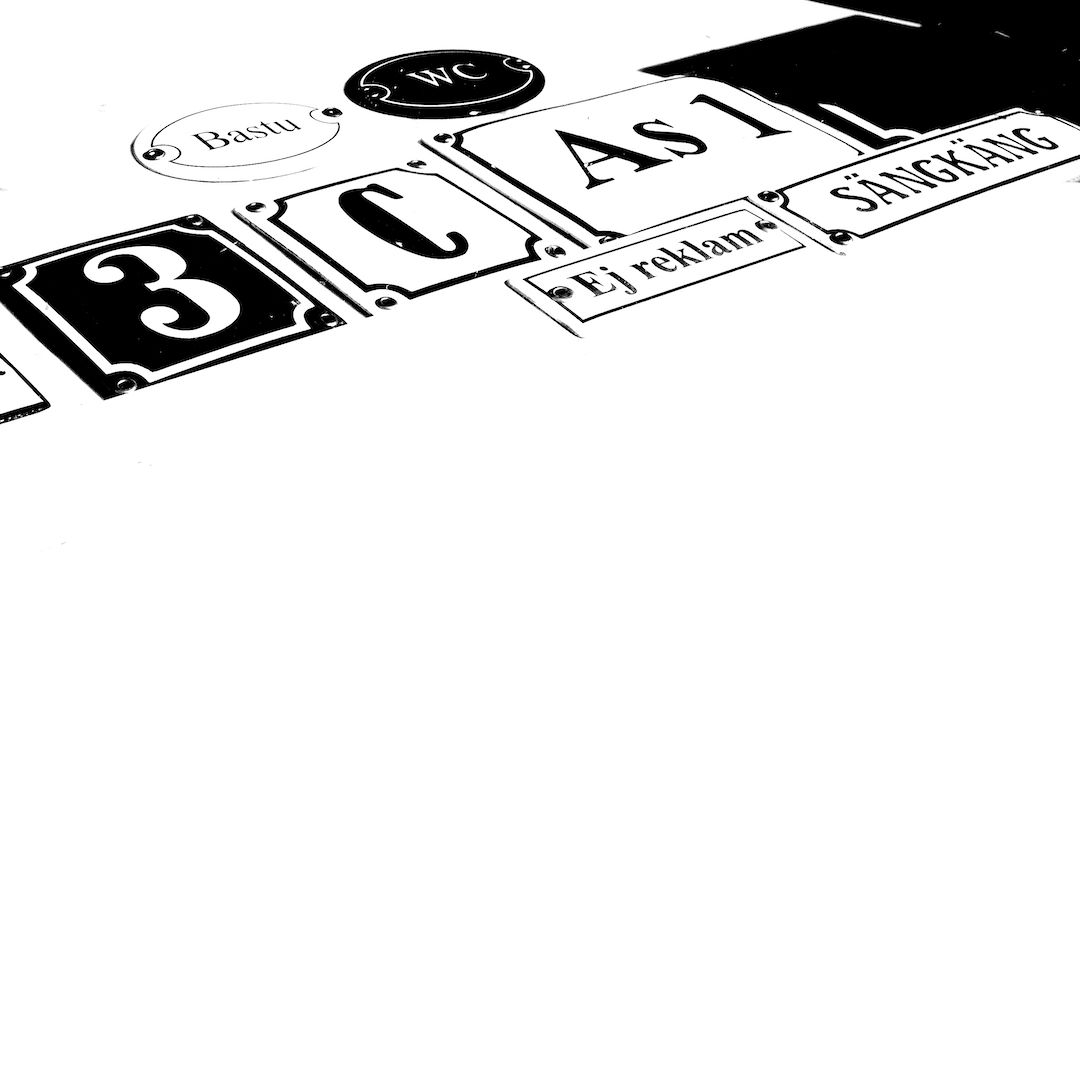 abstract black and white image letterforms