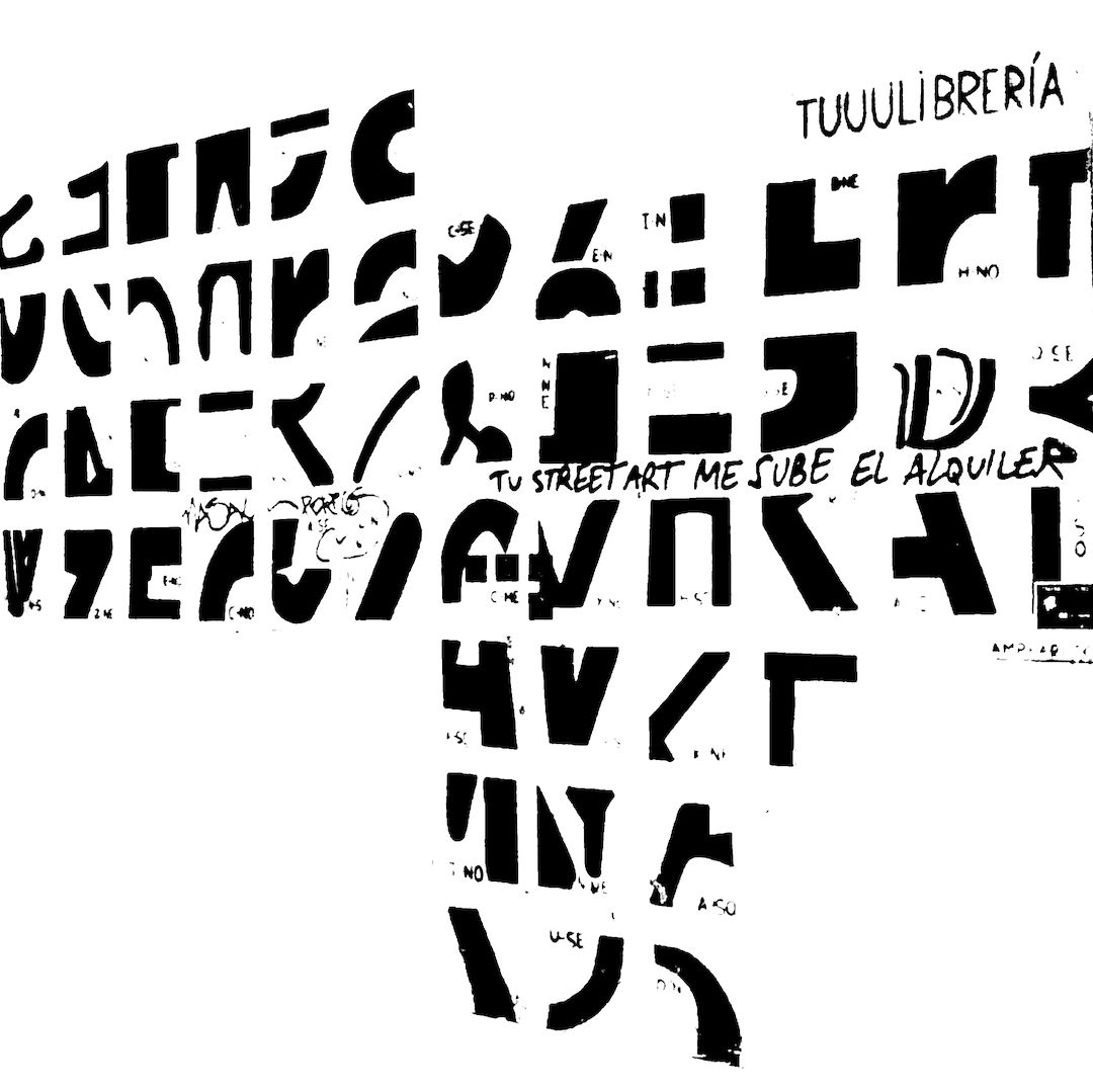 abstract black and white image letterforms