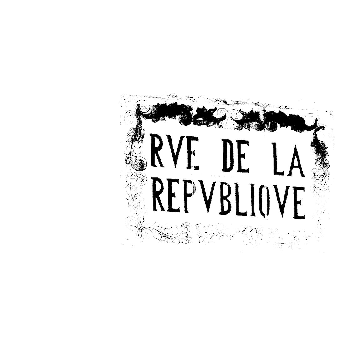abstract black and white image letterforms