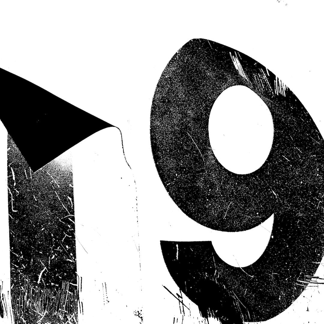 abstract black and white image letterforms