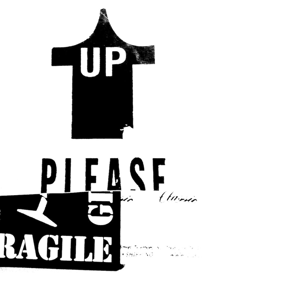 abstract black and white image letterforms