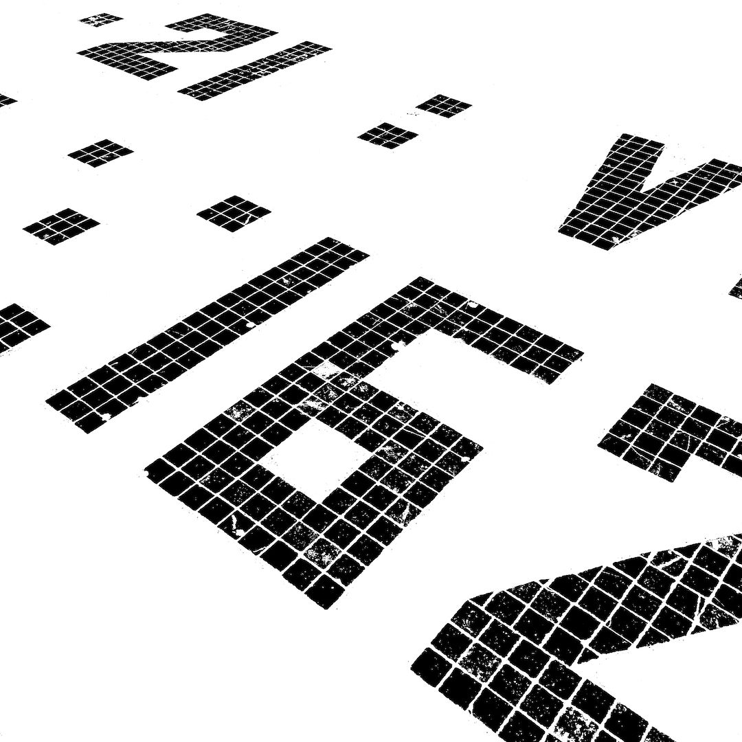 abstract black and white image letterforms