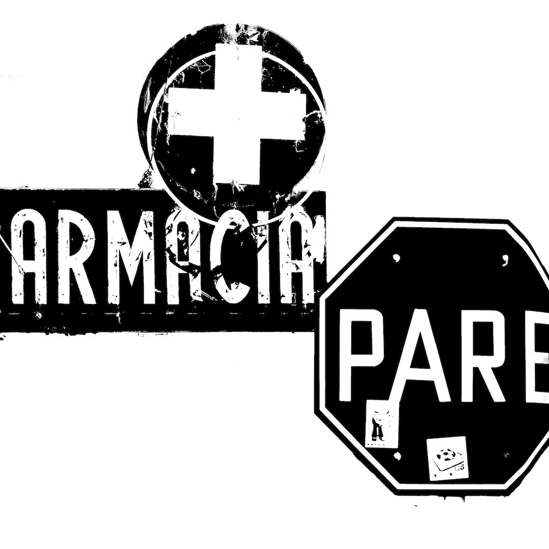 abstract black and white image letterforms